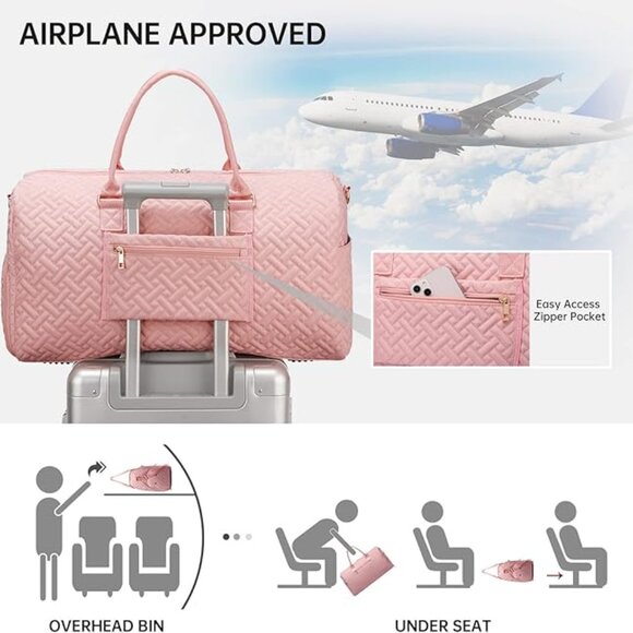 DUFFLE Bag for Travel Pink - Picture 5 of 7